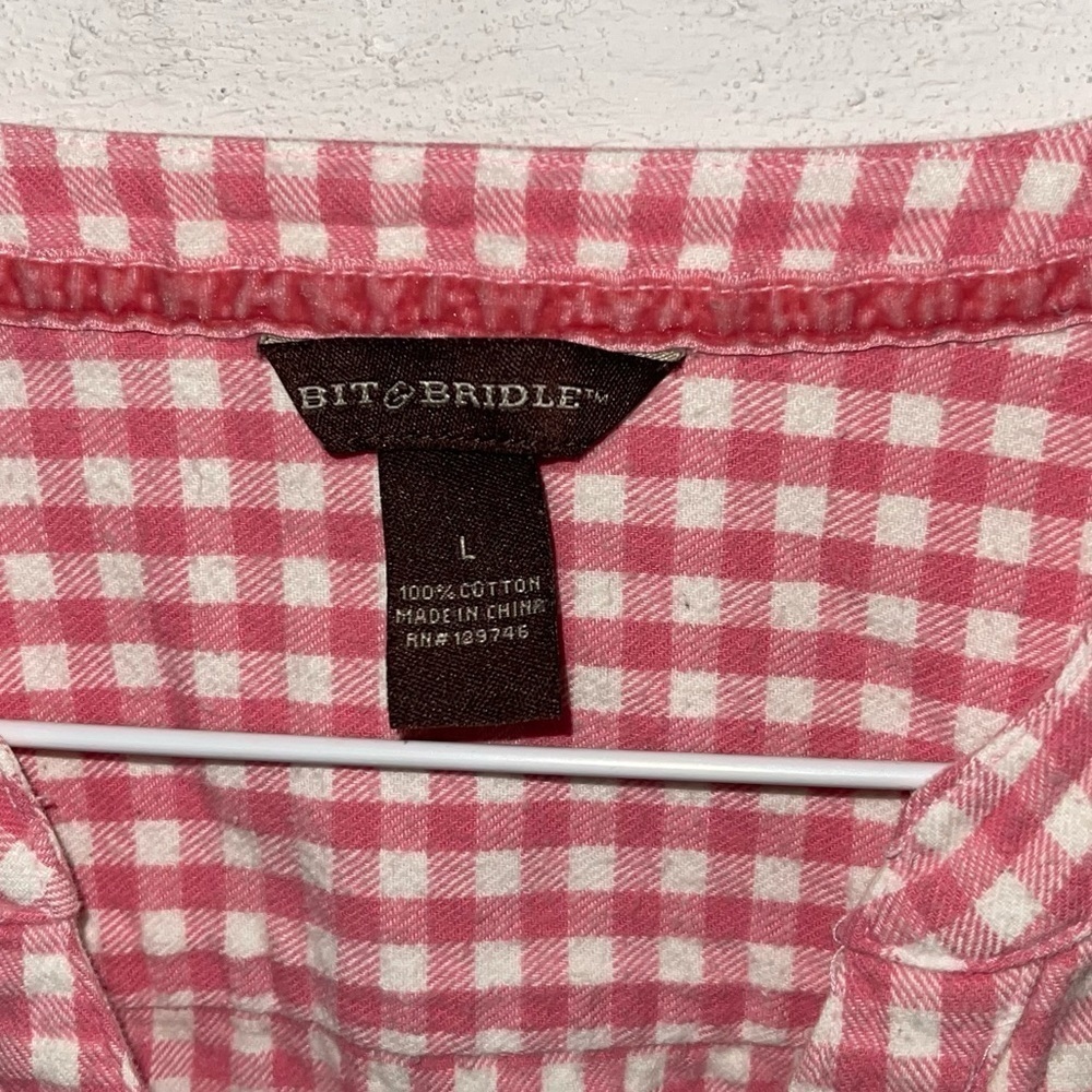 Bit & Bridle Flannel Pullover L - Picture 4 of 4